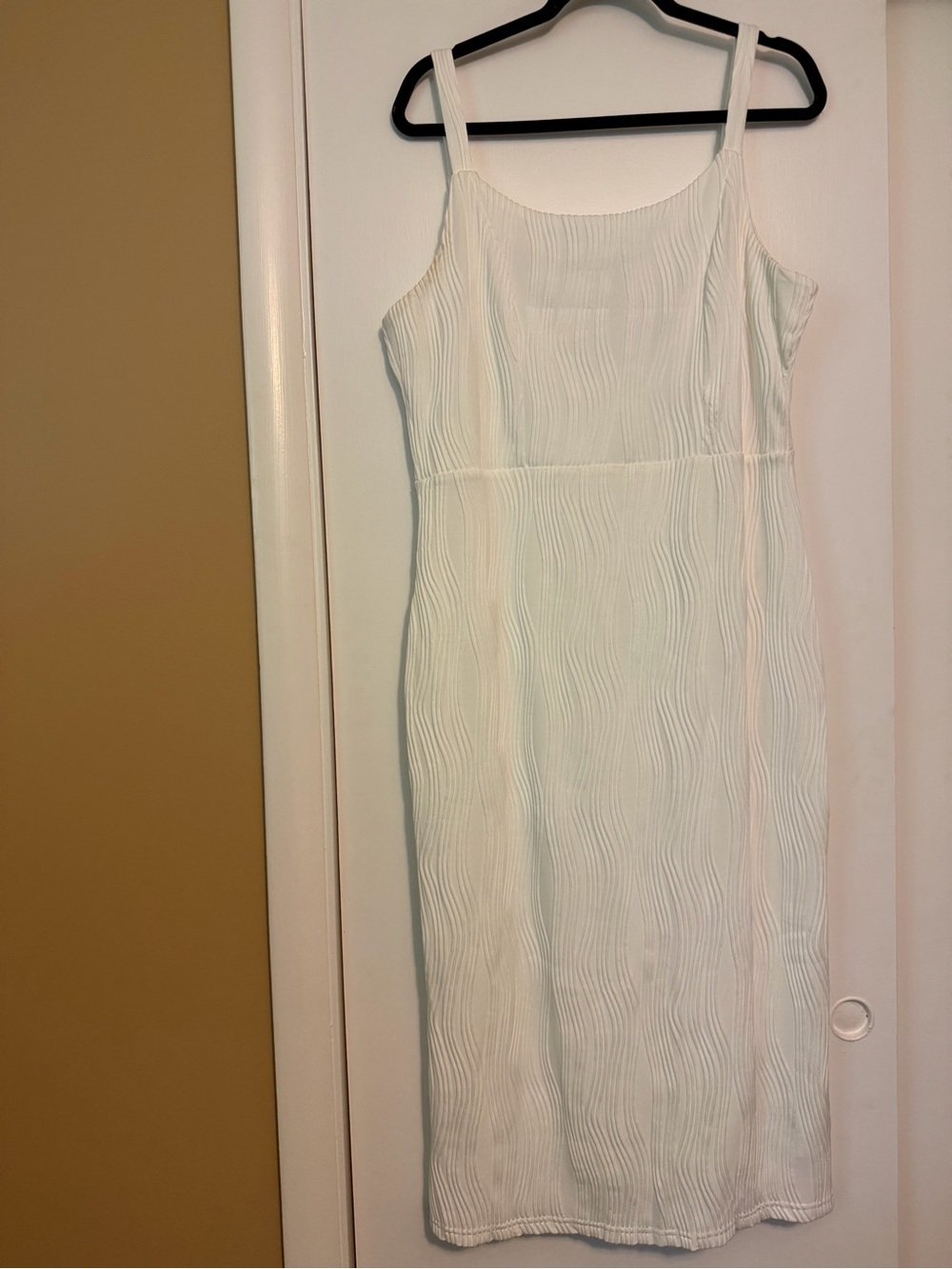 Classic White Textured Tank Dress RIHOAS
